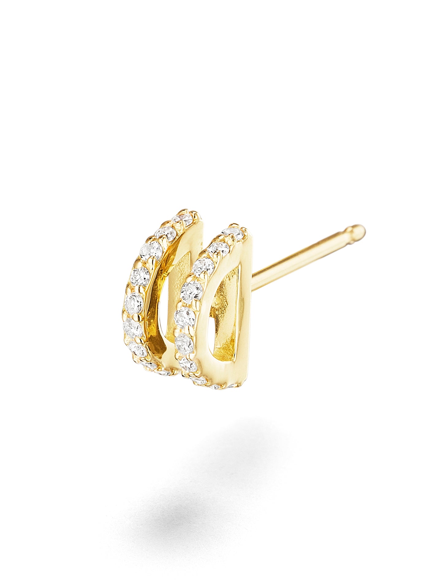 Half Circle Diamond Hoop Earrings-Candere by Kalyan Jewellers